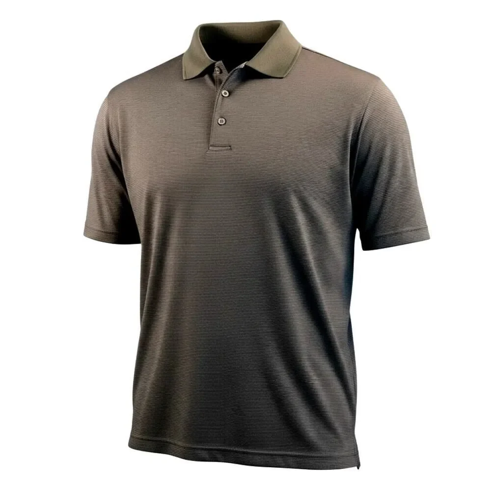 PGA TOUR Men's Dark Gray Ribbed 3-Button Golf Polo Shirt - Size: XXL